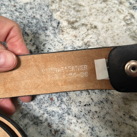 Rhinestone Skull Black Leather Belt - Picture 3 of 3